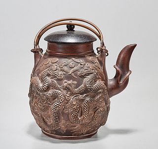 Large Chinese Metal Tea Pot