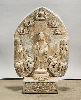 Chinese Carved Stone Buddha 