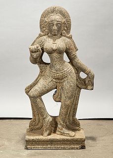Southeast Asian Carved Stone Hindu Figure