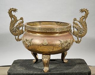 Large Chinese Bronze Tripod Censer