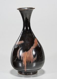 Chinese Black Glazed Wine Vessel