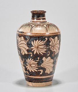 Chinese Brown Glazed Pottery Vase