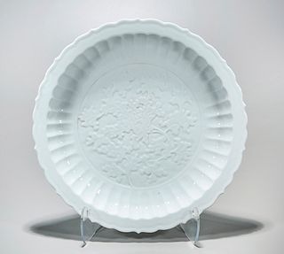 Chinese White Glazed Porcelain Charger