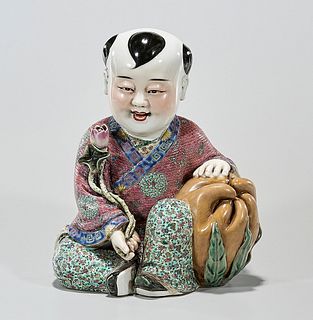 Chinese Enameled Porcelain Child Figure