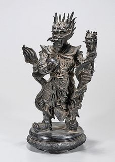 Chinese Bronze Dragon Lord Figure