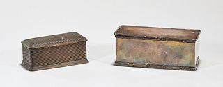 Two Vintage Metal Inkwell Boxes