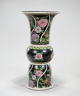 Chinese Enameled Porcelain Gu-Form Vase