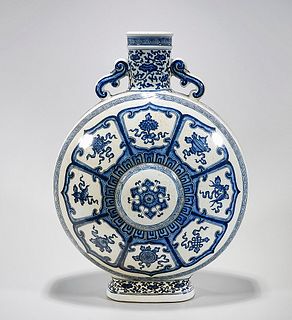 Chinese Blue and White Porcelain Moon Flask Vase