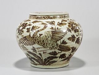 Chinese Red and White Porcelain Jar