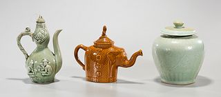 Group of Three Chinese Covered Ceramics