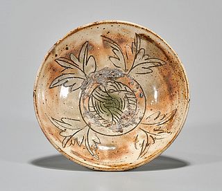 Korean Incised Glazed Ceramic Bowl