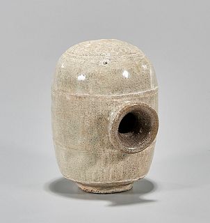 Korean Celadon Glazed Barrel-Form Wine Vessel