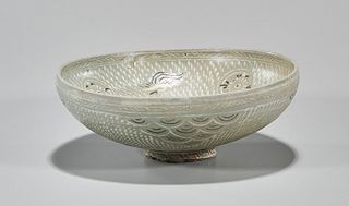 Korean Celadon Glazed Elaborately Designed Bowl