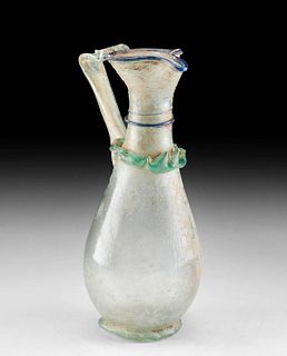 Tall Roman Glass Oinochoe w/ Trailing