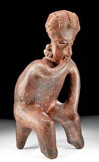 Nayarit Pottery Seated Nude Male Figure