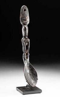 19th C. Philippine Ifugao Wood Spoon w/ Figural Handle