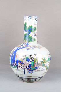 A Multicolored Figure Porcelain Tianqiuping