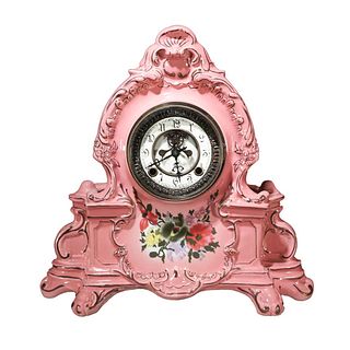 A Flower Porcelain-shelled Mechanical Clock