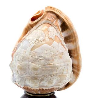 Vintage Hand Carved Conch Cameo Shell of Naples