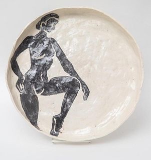 Picasso Style Vintage Round Ceramic Charger