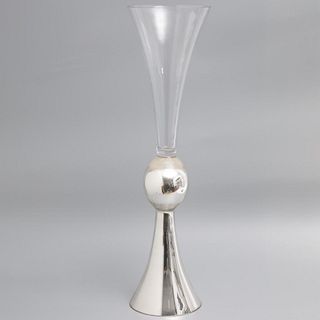 Clear and mirrored glass vase