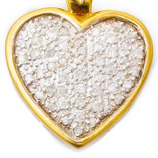 GIA 14k gold and diamond heart pendant