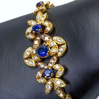 GIA Gold, Sapphire and Diamond, bracelet
