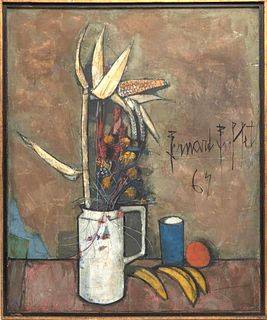 Bernard Buffet (Attrib) Signed Oil on canvas, 1967