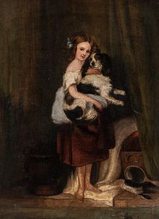 Edwin Henry Landseer (Attrib) Late 19th century Oil on Canvas of Miss Eliza Peel