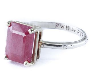 GIA Circa 1941 vintage platinum and 4.1 kt ruby ring
