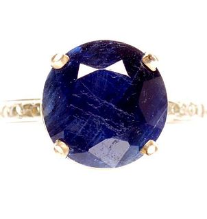 GIA Contemporary 18k white gold ring with 5.74ct sapphire