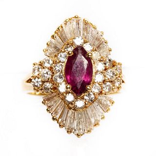 14K Gold and Natural Ruby Ring