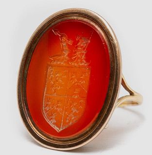 Georgian Gold and Carnelian Intaglio Signet Ring Circa 1820