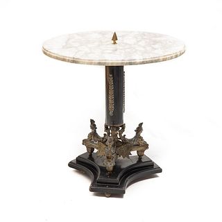 19th Century French Empire Bronze and Marble Table