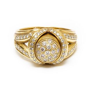 GIA 18k gold diamond removable bullet ring 67 diamonds