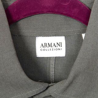 Armani Collezioni Men's Grey Button Up Shirt