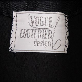 Vogue Coturier Design Black Dress with Belt