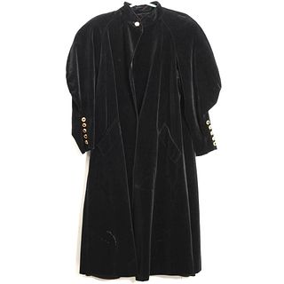 Long Black Coat with Gold Buttons