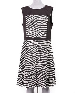 Kenneth Cole black and white cocktail dress sleeveless