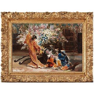 Exceptional French Japonisme Oil on Panel Painting by Felix Armand Heullant