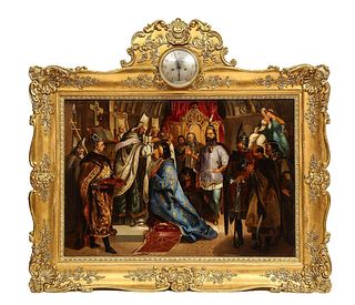 Unknown(Polish, 19th Century) Exceptional Quality Oil on Tin Painting Coronation19th Century