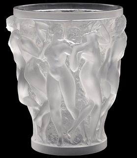 Lalique Bacchantes French Art Glass Vase