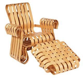 Frank Gehry 'Power Play' Knoll Chair & Ottoman
