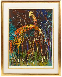 Leroy Neiman Serigraph 'Giraffe Family' 1974
