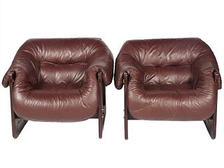Pr. Percival Lafer Leather MP-091 Lounge Chairs