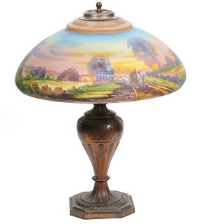 Pairpoint Table Lamp with Reverse Painted Shade