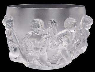 Lalique Frosted Crystal Luxembourg Cherub Bowl