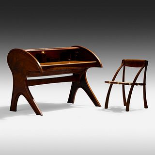 Arthur Espenet Carpenter, Roll-Top desk and Wishbone chair