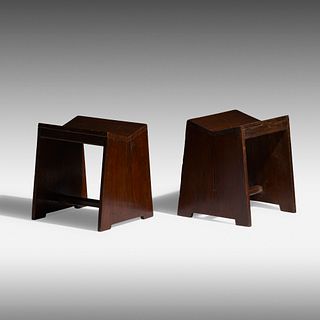 Pierre Jeanneret, Sewing stools from Chandigarh, pair