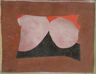 BOTKIN, Henry. Collaged Oil on Canvas "Isola" 1966